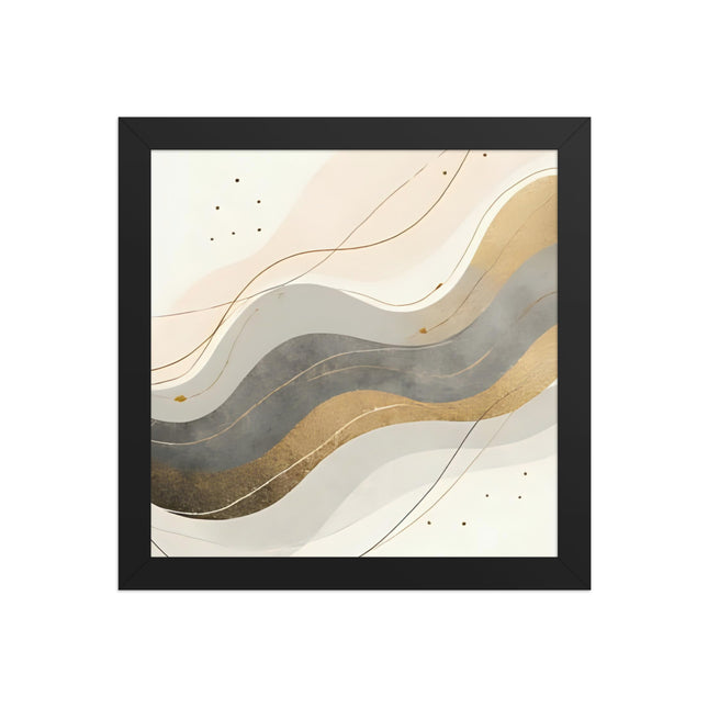 Abstract neutral wave framed art print on premium photo paper - modern minimalist wall decor by MoViStudioCo