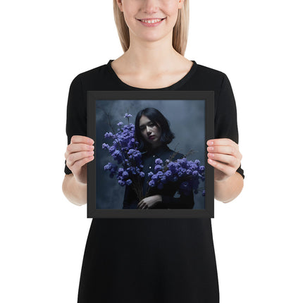 Elegant black hardcover notebook with floral design - aesthetic journal or sketchbook by MoViStudioCo