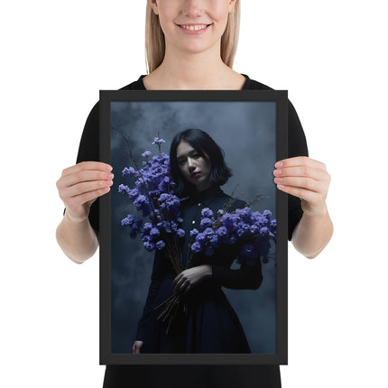 Elegant black hardcover notebook with floral design - aesthetic journal or sketchbook by MoViStudioCo