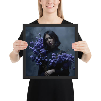 Elegant black hardcover notebook with floral design - aesthetic journal or sketchbook by MoViStudioCo