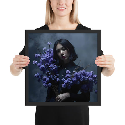 Elegant black hardcover notebook with floral design - aesthetic journal or sketchbook by MoViStudioCo