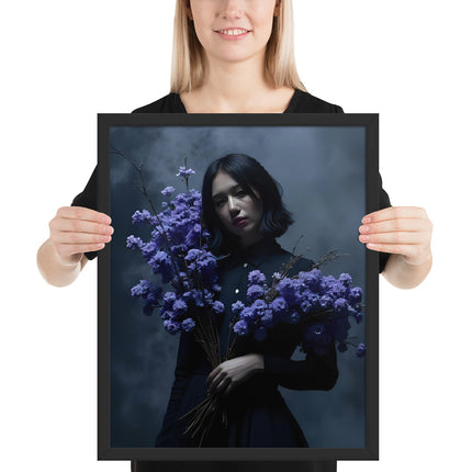 Elegant black hardcover notebook with floral design - aesthetic journal or sketchbook by MoViStudioCo