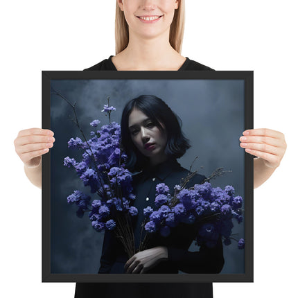 Elegant black hardcover notebook with floral design - aesthetic journal or sketchbook by MoViStudioCo