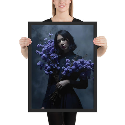 Elegant black hardcover notebook with floral design - aesthetic journal or sketchbook by MoViStudioCo