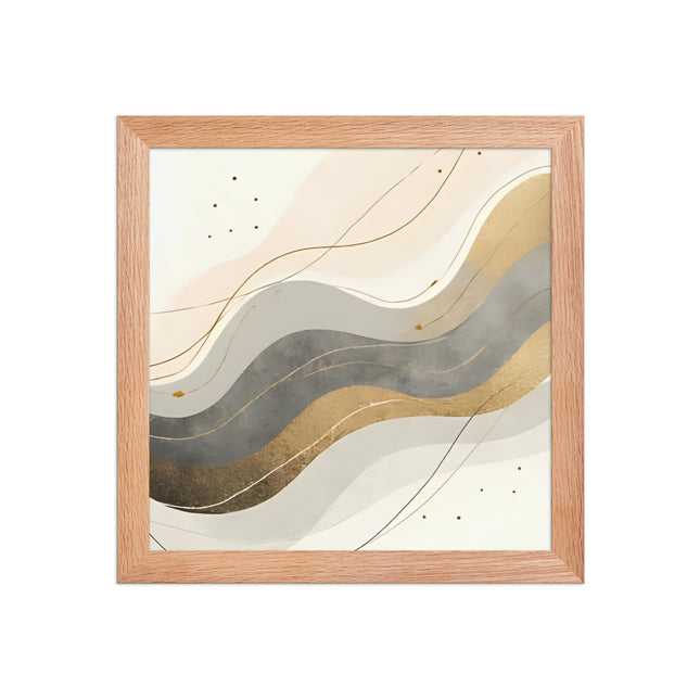 Abstract neutral wave framed art print on premium photo paper - modern minimalist wall decor by MoViStudioCo